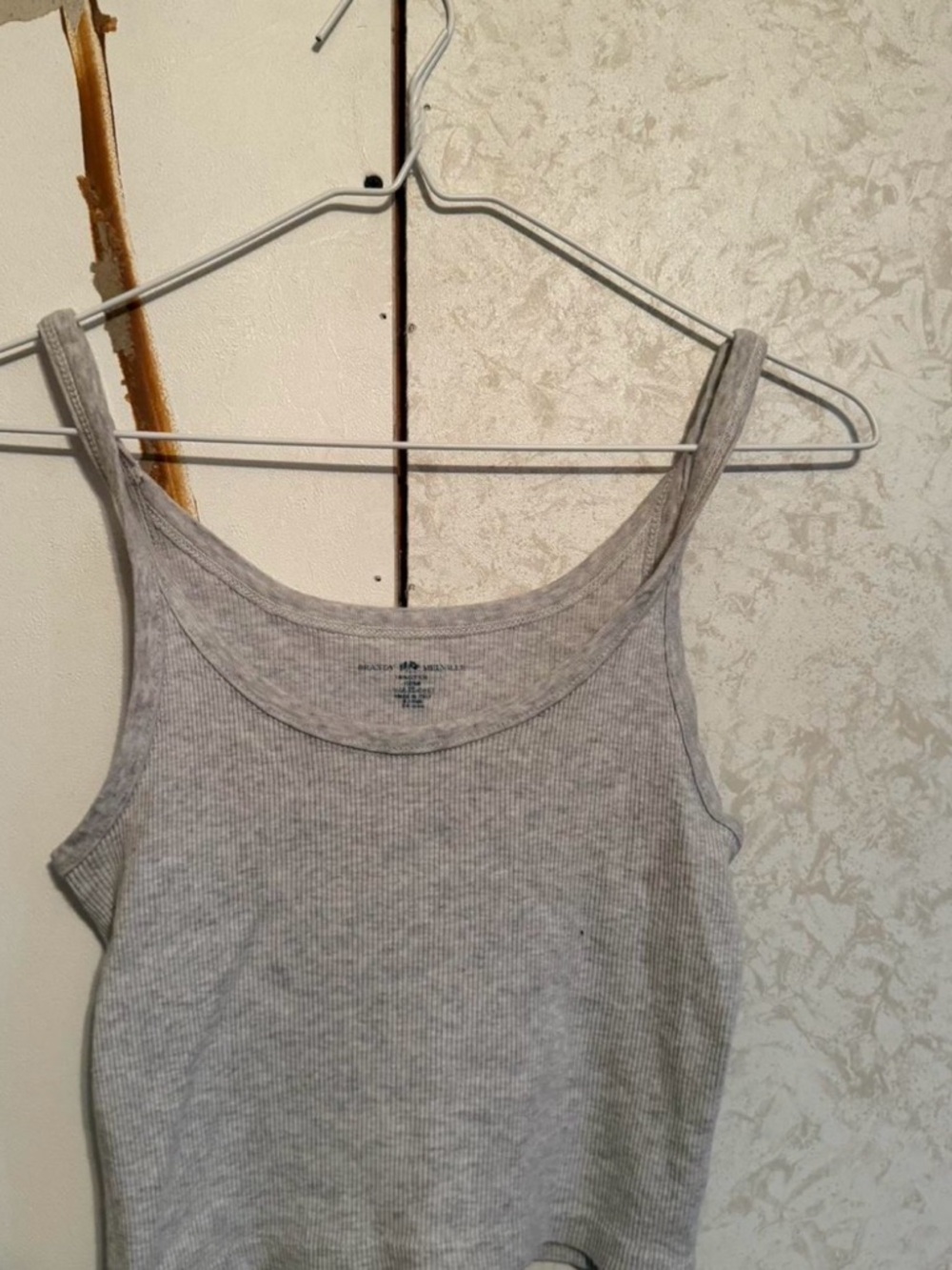 Brandy Melville Light Gray Ribbed Tank Top